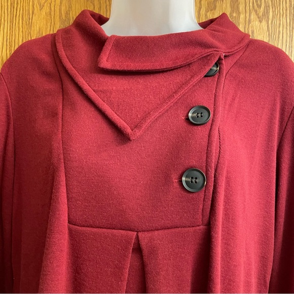 NWT Ranphee Women’s Long Sleeve Burgundy Tunic Tops Cowl Neck Sweater Maternity - Picture 3 of 14